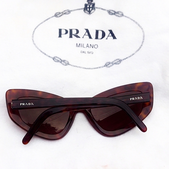 Designer Prada Tortoise Shell Cat-Eye Sunnies- SPR 11V-NWT - Picture 6 of 8